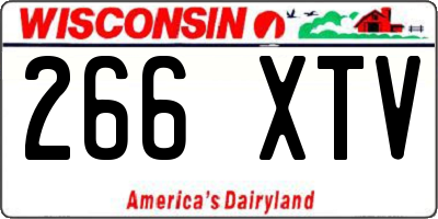 WI license plate 266XTV
