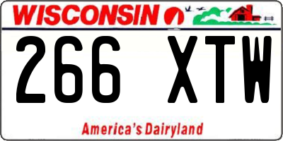 WI license plate 266XTW