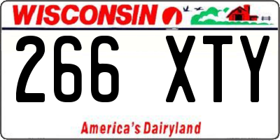 WI license plate 266XTY