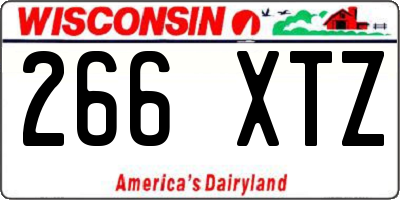 WI license plate 266XTZ