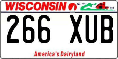 WI license plate 266XUB