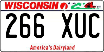WI license plate 266XUC