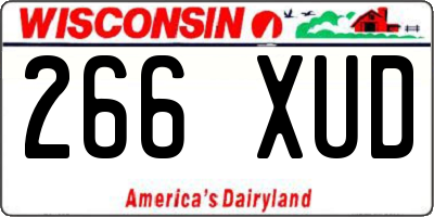 WI license plate 266XUD