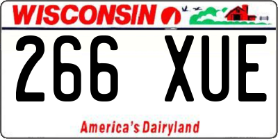 WI license plate 266XUE