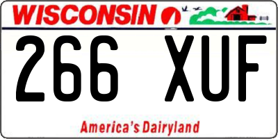 WI license plate 266XUF