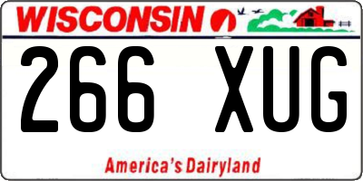 WI license plate 266XUG