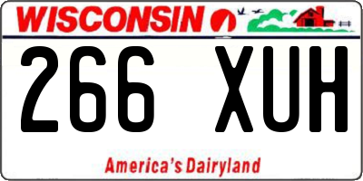 WI license plate 266XUH