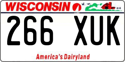 WI license plate 266XUK