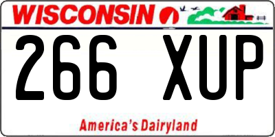 WI license plate 266XUP