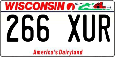 WI license plate 266XUR