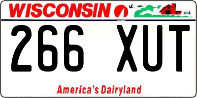 WI license plate 266XUT