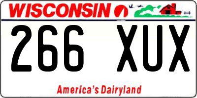 WI license plate 266XUX