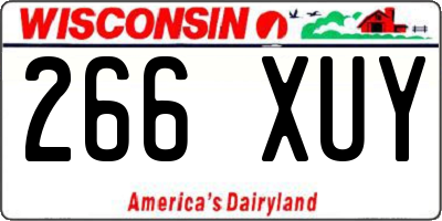 WI license plate 266XUY