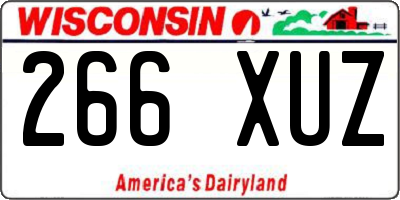 WI license plate 266XUZ