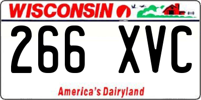 WI license plate 266XVC
