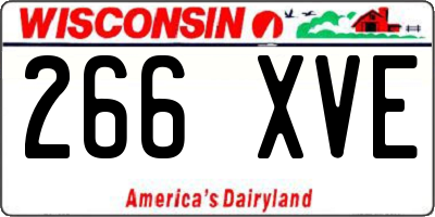 WI license plate 266XVE