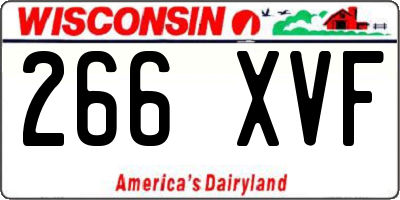WI license plate 266XVF