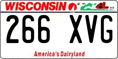WI license plate 266XVG