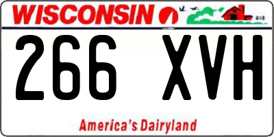 WI license plate 266XVH