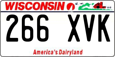 WI license plate 266XVK