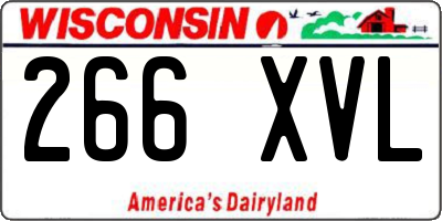 WI license plate 266XVL