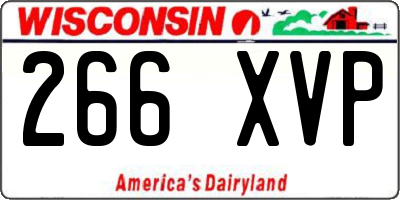 WI license plate 266XVP