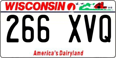 WI license plate 266XVQ