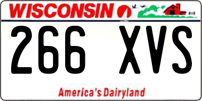 WI license plate 266XVS