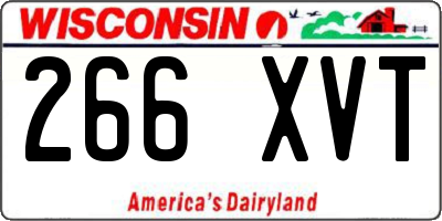 WI license plate 266XVT