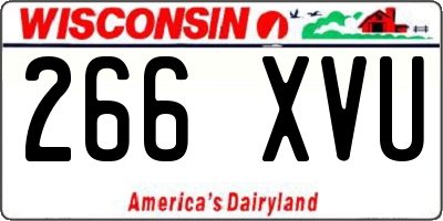 WI license plate 266XVU