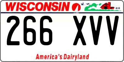 WI license plate 266XVV