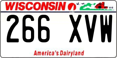 WI license plate 266XVW