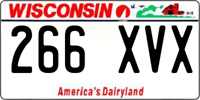 WI license plate 266XVX