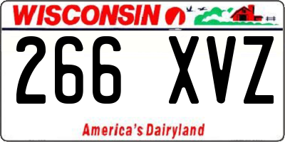WI license plate 266XVZ