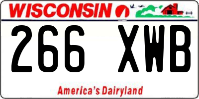 WI license plate 266XWB