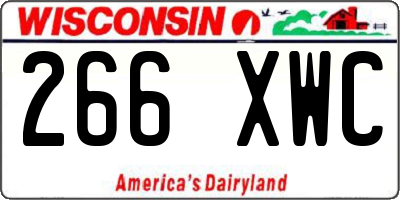 WI license plate 266XWC