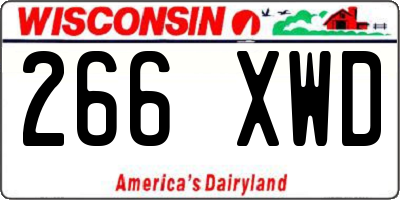 WI license plate 266XWD