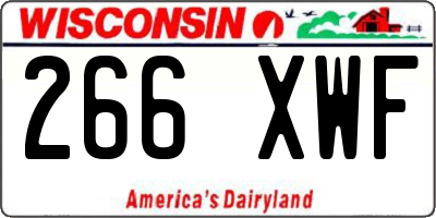 WI license plate 266XWF