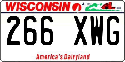 WI license plate 266XWG