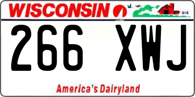 WI license plate 266XWJ