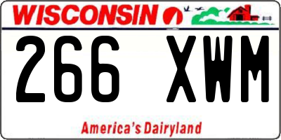 WI license plate 266XWM