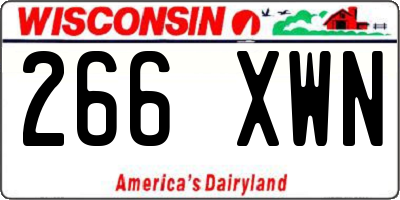 WI license plate 266XWN