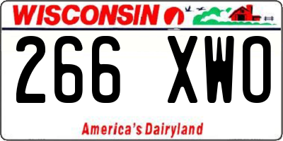 WI license plate 266XWO