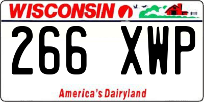 WI license plate 266XWP