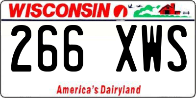 WI license plate 266XWS