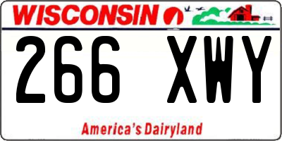 WI license plate 266XWY