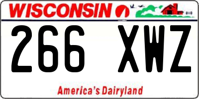 WI license plate 266XWZ