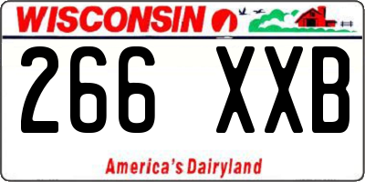 WI license plate 266XXB