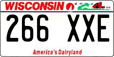 WI license plate 266XXE