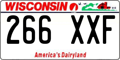 WI license plate 266XXF